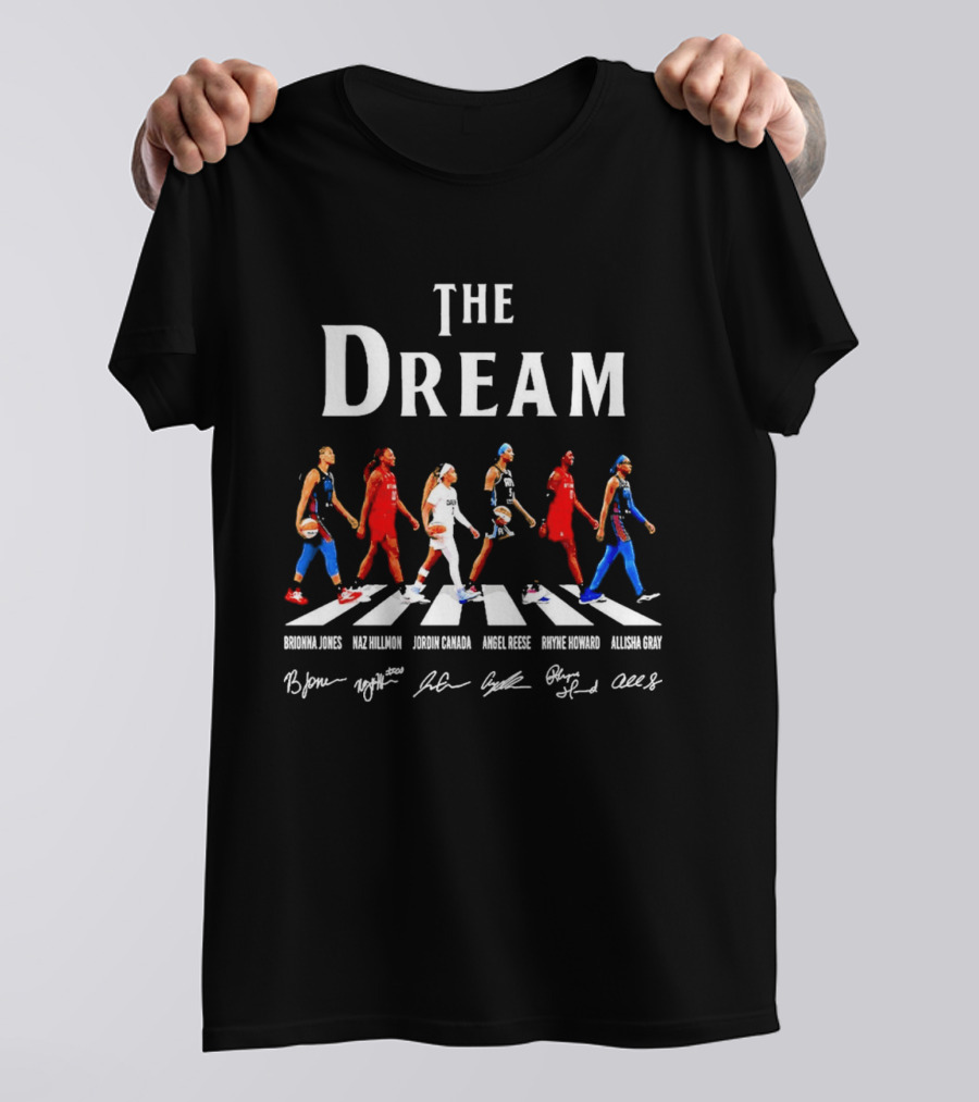 The Dream Abbey Road Signatures Williams Atlanta WNBA Basketball Roster Champs T-Shirt