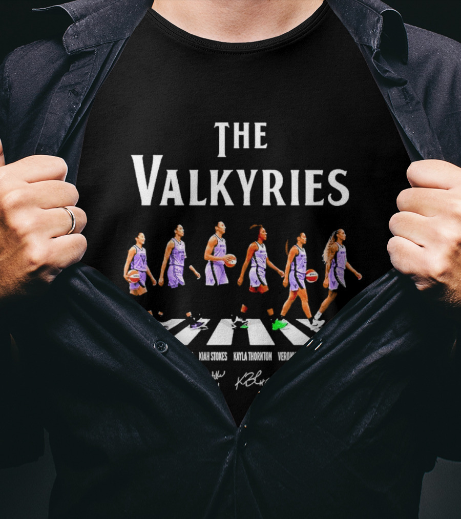 The Valkyries WNBA Players Abbey Road Inspired Basketball Tribute And Signatures T-Shirt