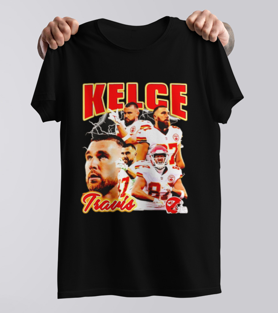 Travis Kelce Kansas City Chiefs Football 90s Bootleg Retro Style Chiefs Football Kelce 87 T-Shirt