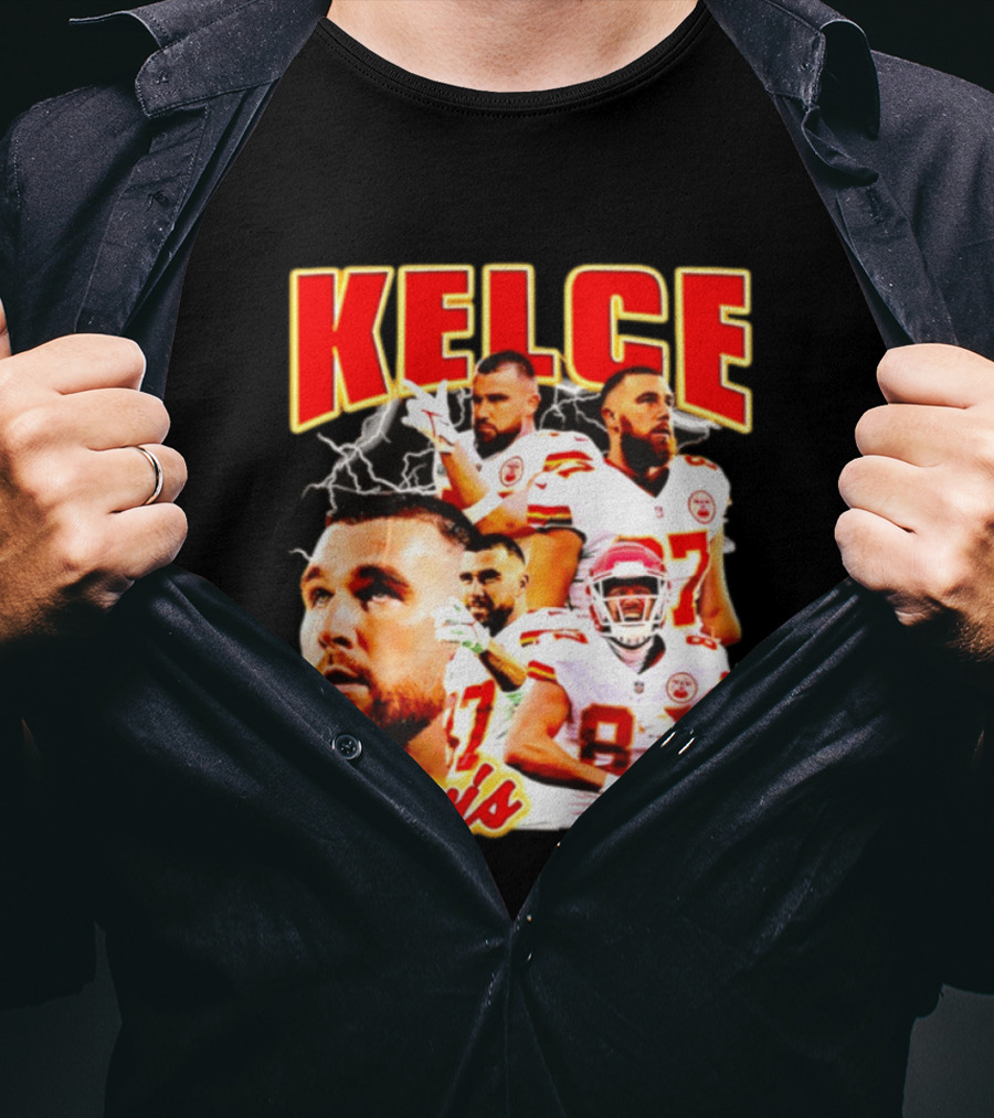 Travis Kelce Kansas City Chiefs Football 90s Bootleg Retro Style Chiefs Football Kelce 87 T-Shirt