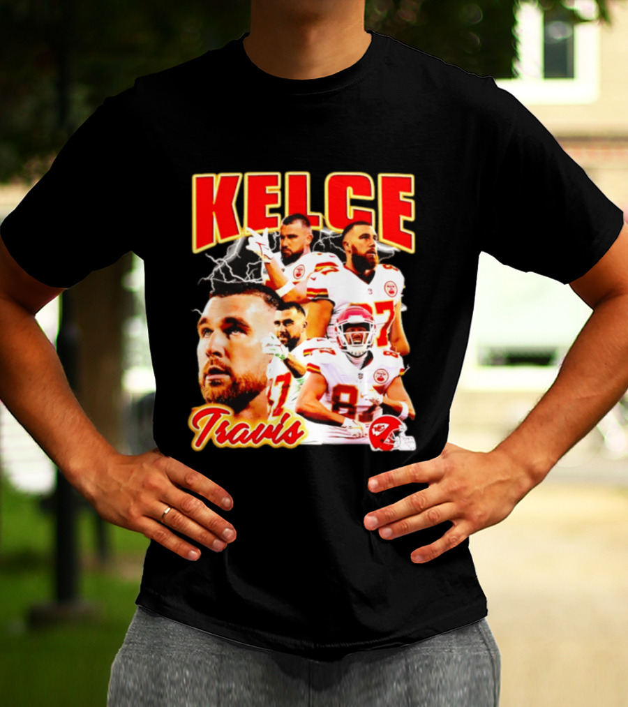 Travis Kelce Kansas City Chiefs Football 90s Bootleg Retro Style Chiefs Football Kelce 87 T-Shirt