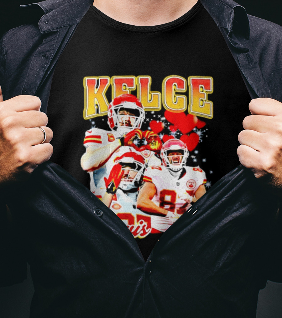 Travis Kelce Kansas City Chiefs Hand Heart Kelce 87 T-Shirt