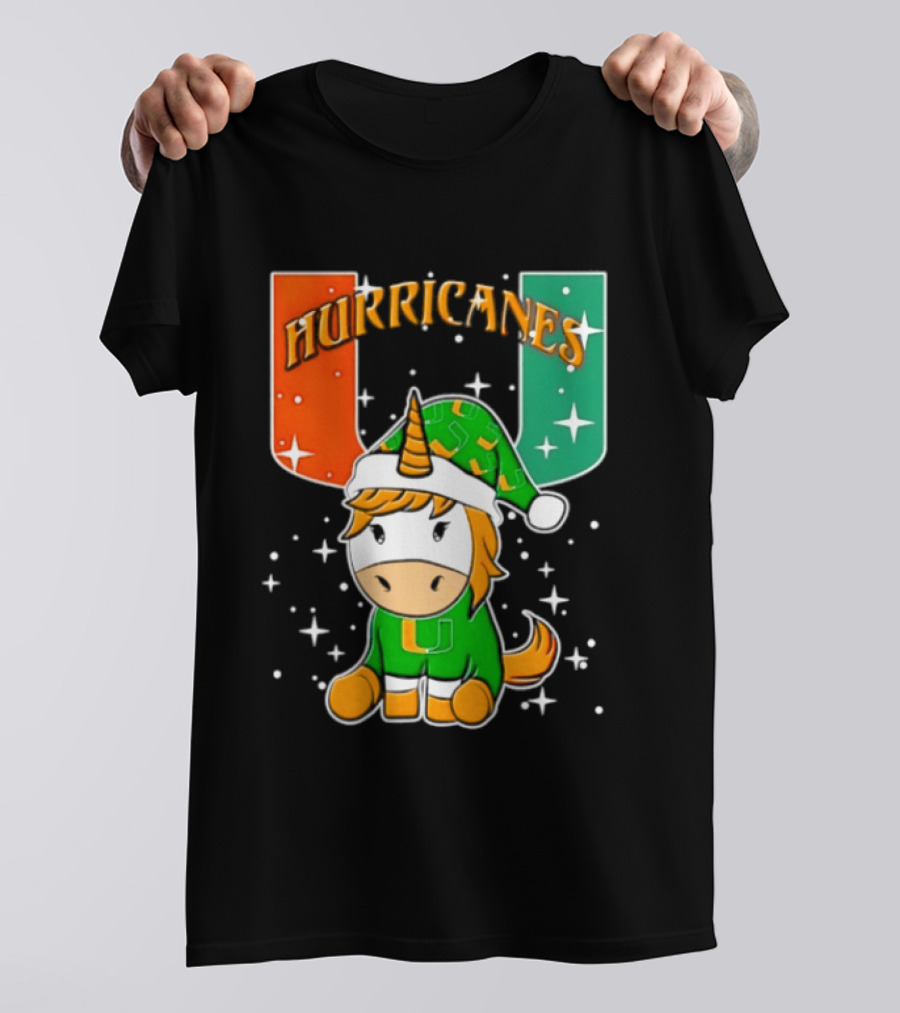 Unicorn Miami Hurricanes NCAA Christmas 2026 T-Shirt