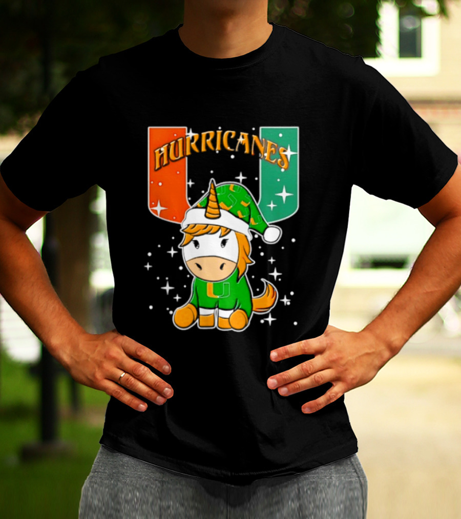 Unicorn Miami Hurricanes NCAA Christmas 2026 T-Shirt