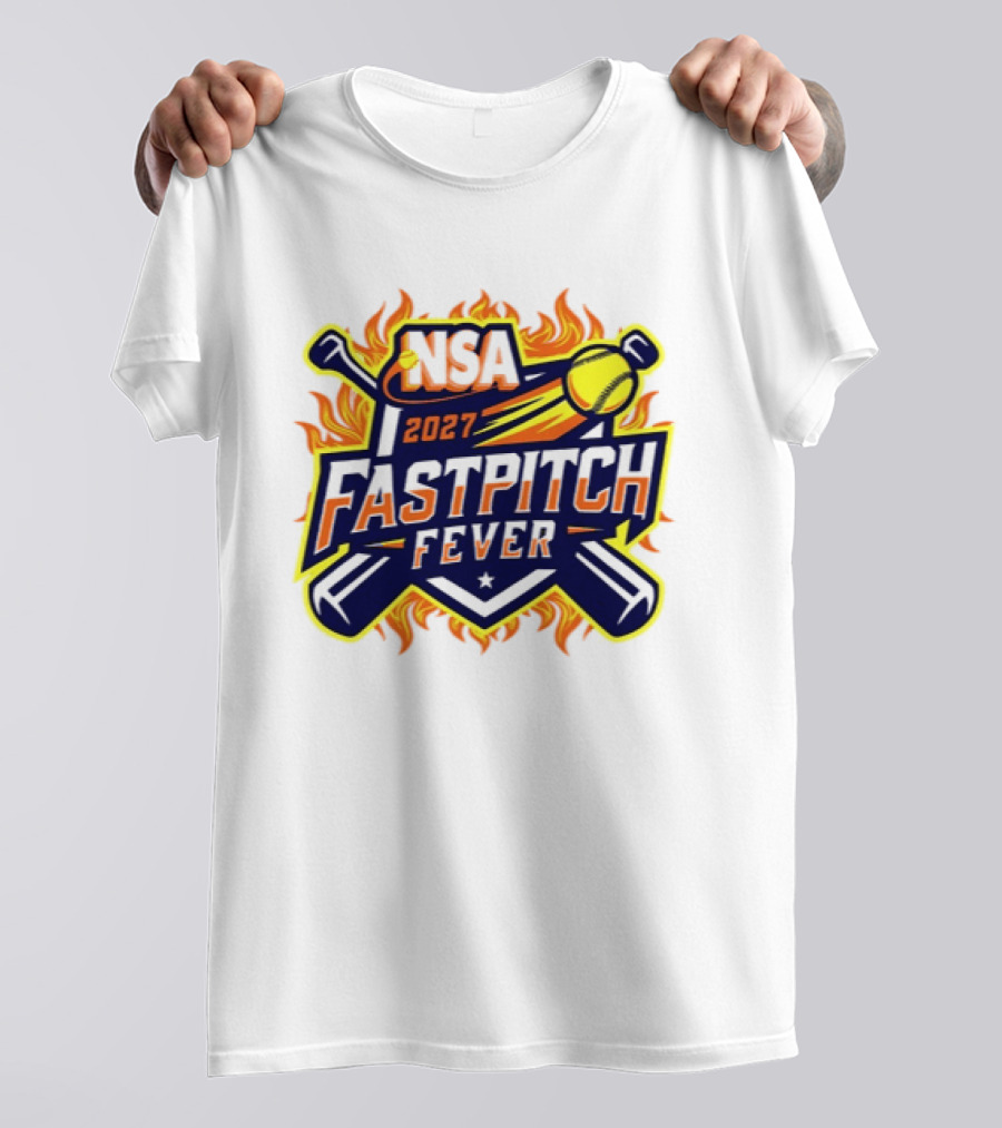 NSA 2027 Fastpitch Fever Tournament Softball Flames T-Shirt
