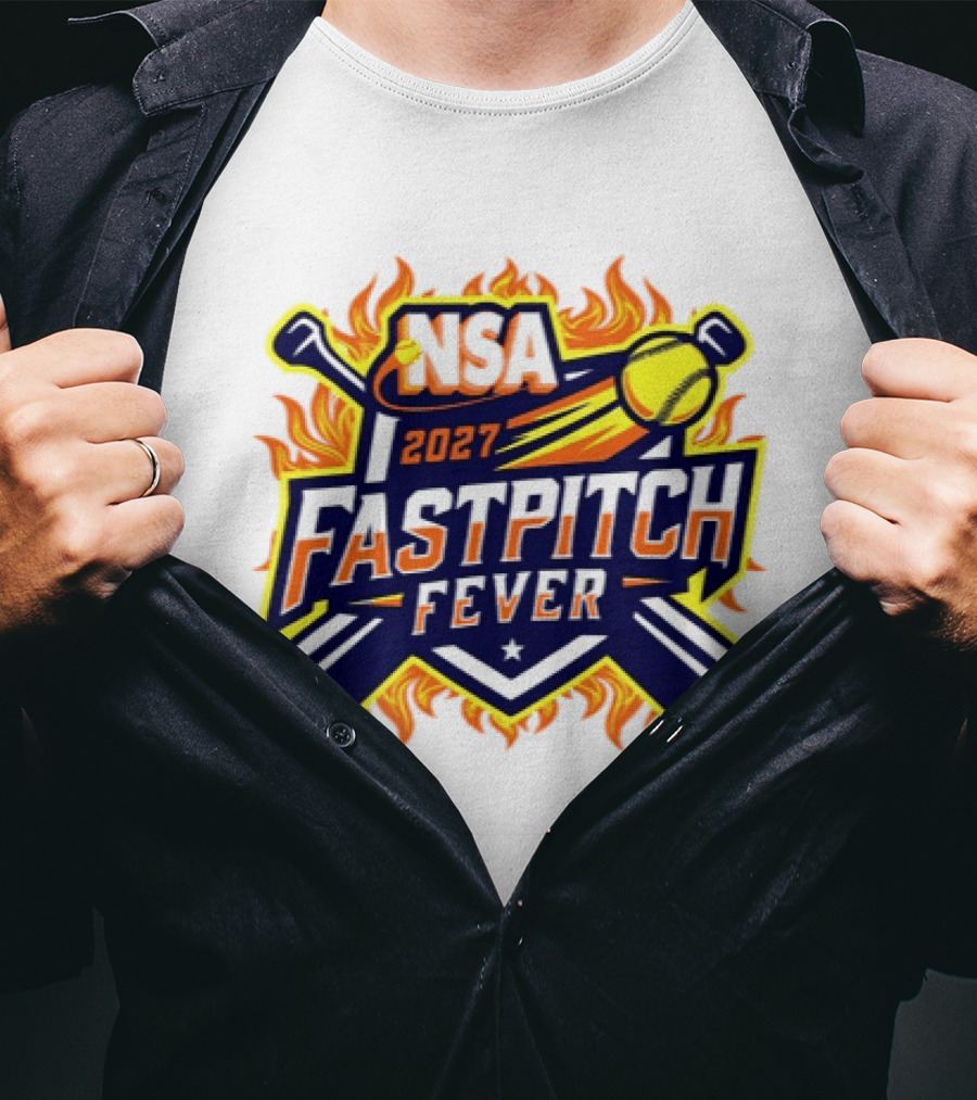 NSA 2027 Fastpitch Fever Tournament Softball Flames T-Shirt