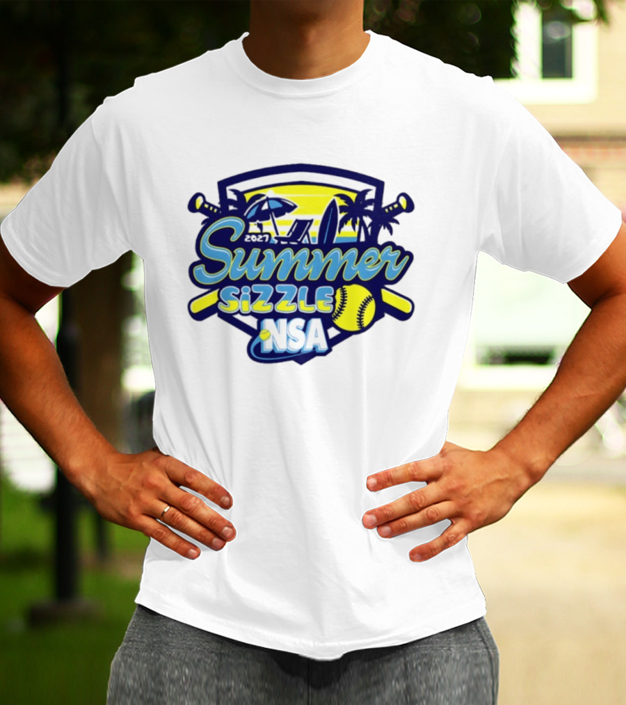 2027 Summer Sizzle NSA Fastpitch Softball Tournament Palms Beach Scene T-Shirt