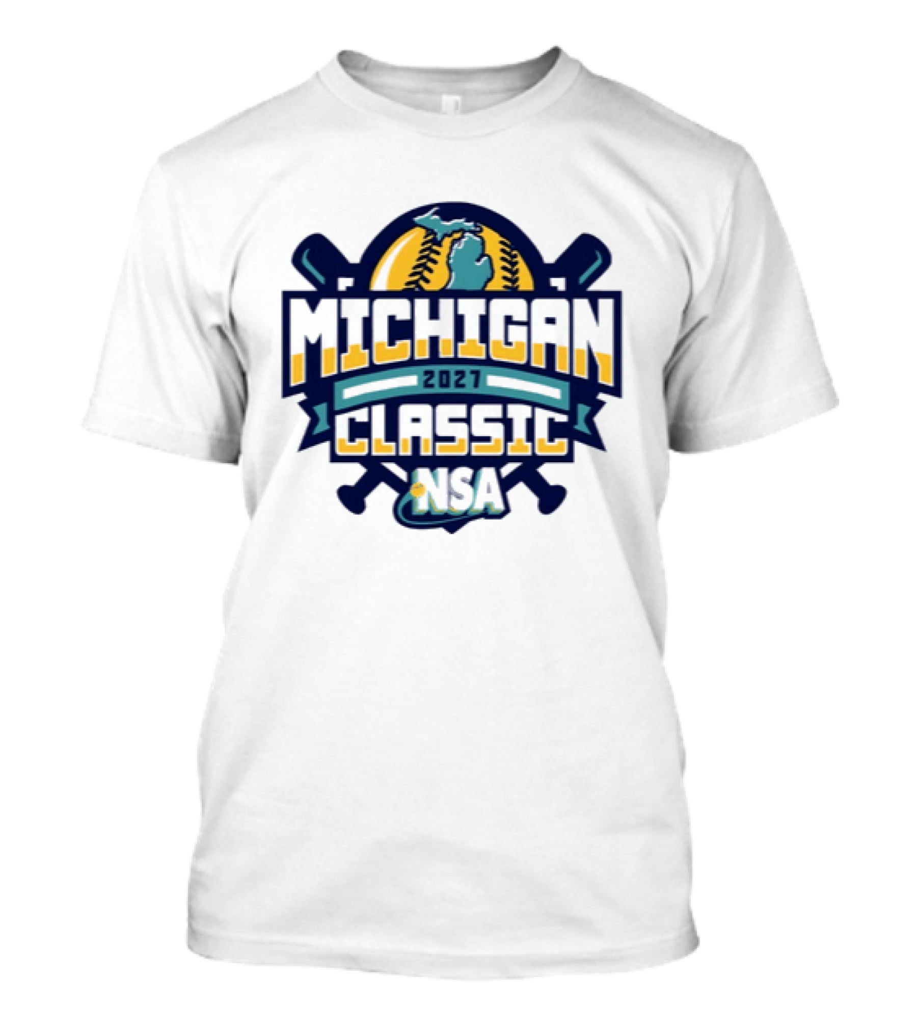 2027 Michigan Classic NSA Tournament Baseball Softball Michigan Map T-Shirt