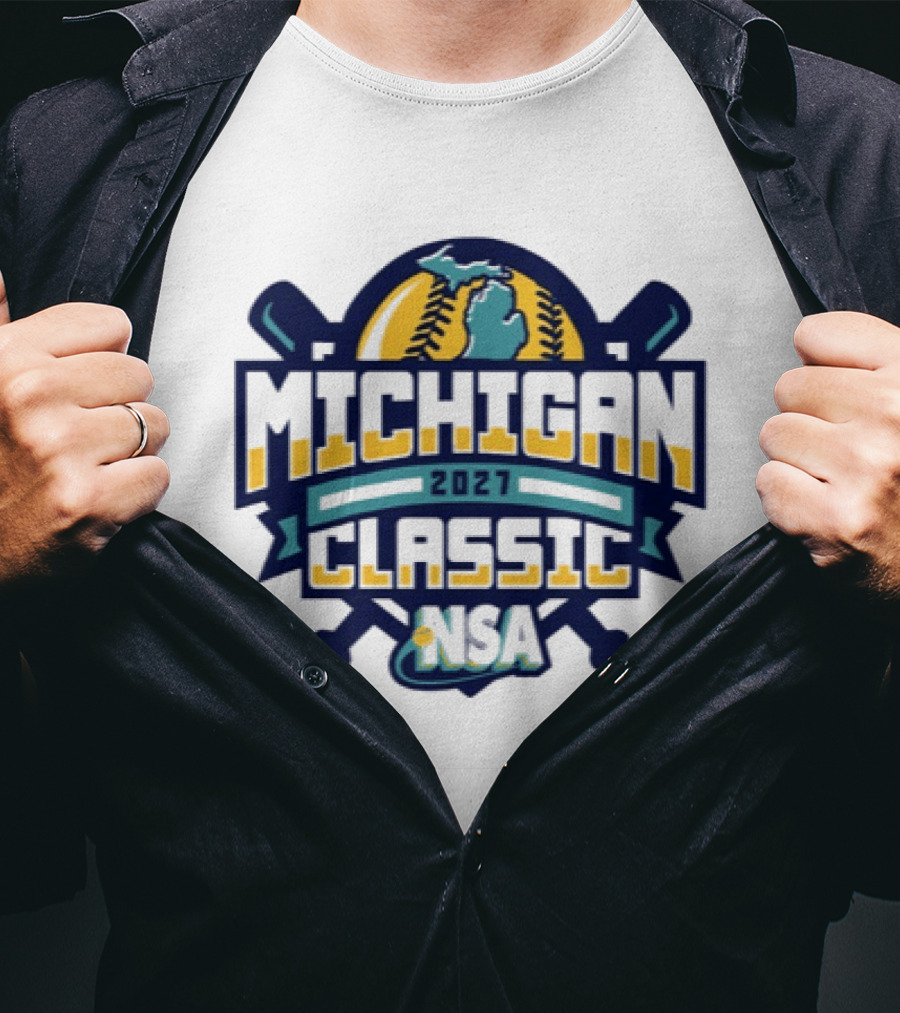 2027 Michigan Classic NSA Tournament Baseball Softball Michigan Map T-Shirt