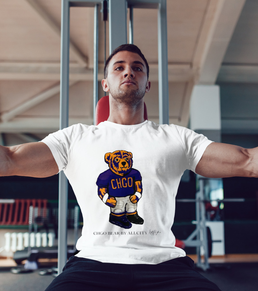 Chicago Bears CHGO Bear By AllCity Football Collaboration T-Shirt