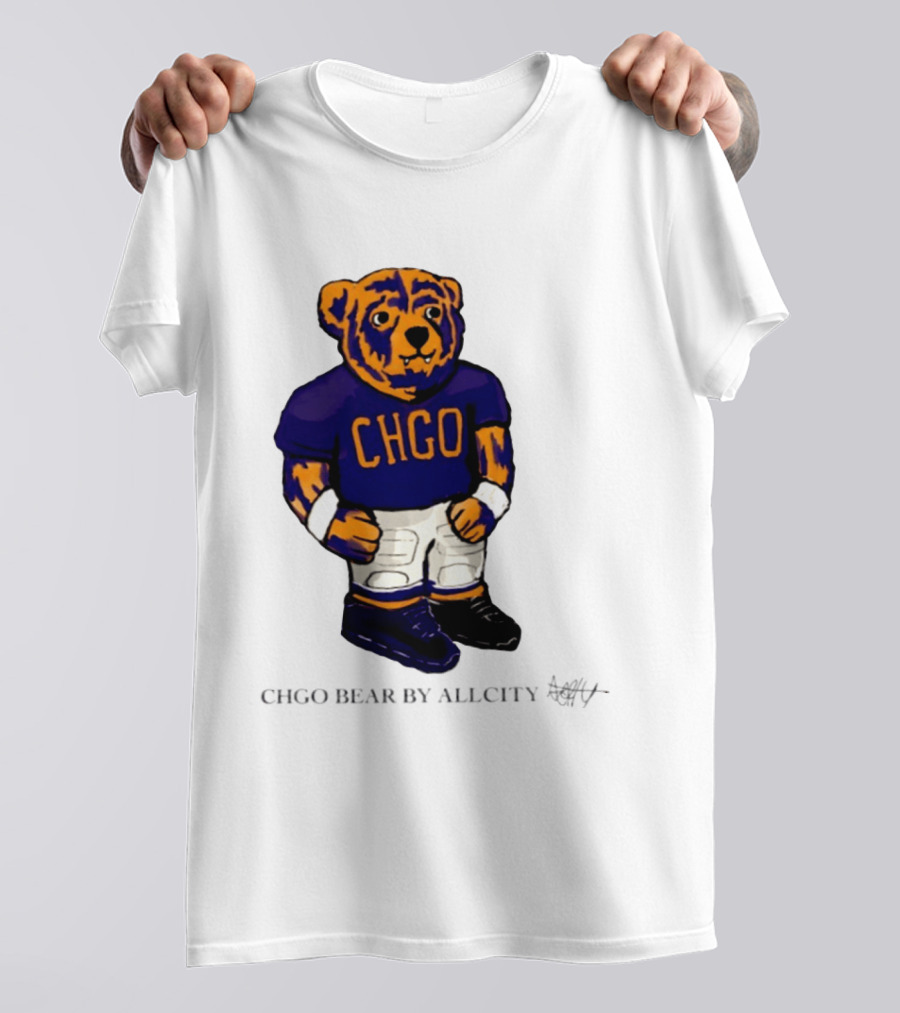 Chicago Bears CHGO Bear By AllCity Football Collaboration T-Shirt