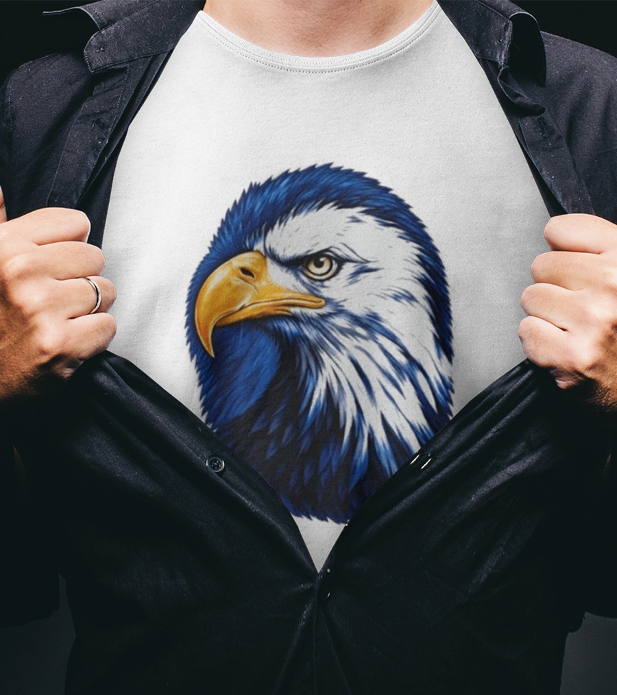 Daisy Edgar Jones Eagle Raglan Blue And White Bird T-Shirt
