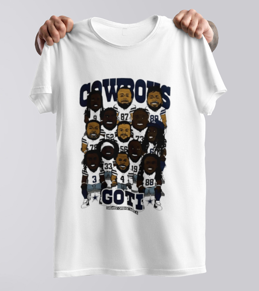 Cowboys Greatest Offense There Is GOTI Caricature Dallas Cowboys T-Shirt