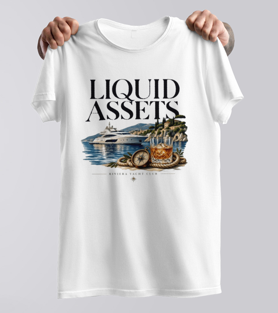 Liquid Assets Yacht Club Ferretti Custom Line Riviera Sailing T-Shirt