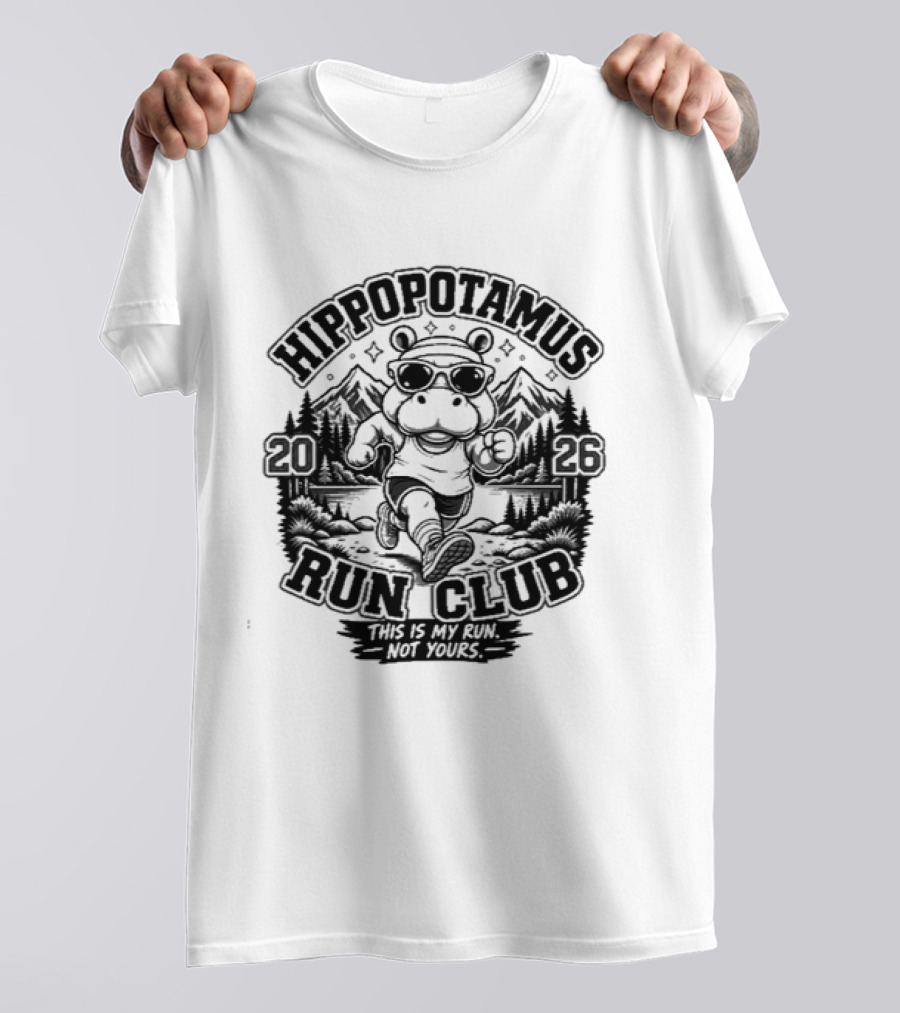 Hippopotamus Run Club 2026 Marathon Adventure T-Shirt