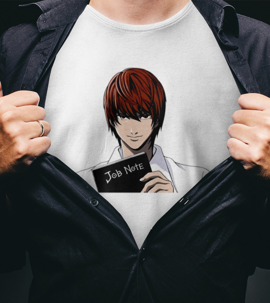 Job Note Parody Light Yagami Character Anime Manga T-Shirt