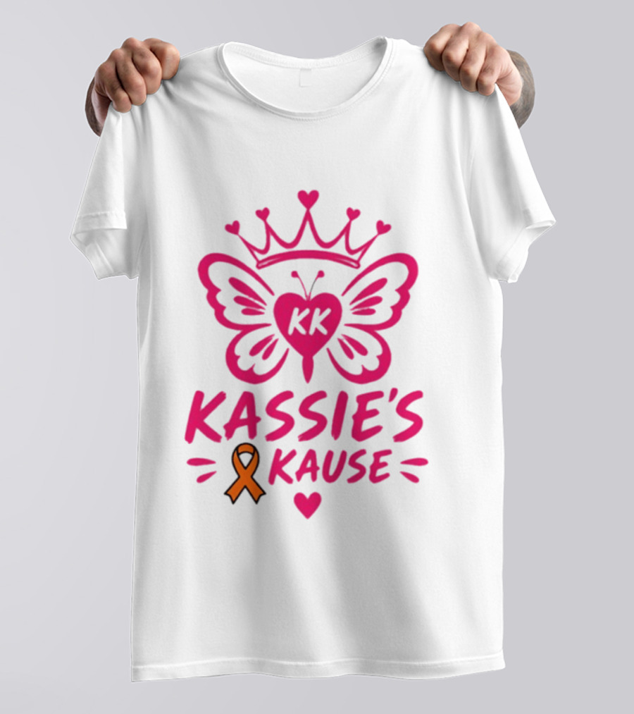 Kassie's Kause KK Butterfly Crown Orange Awareness Ribbon T-Shirt