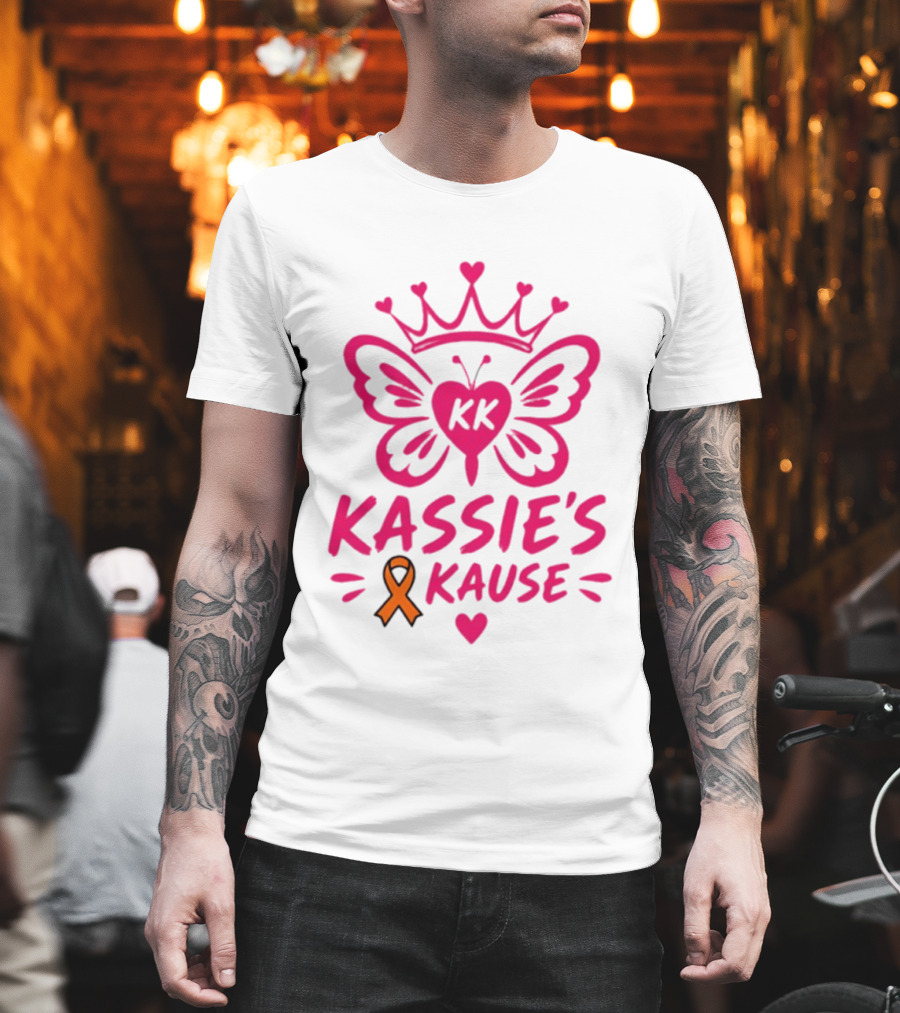 Kassie's Kause KK Butterfly Crown Orange Awareness Ribbon T-Shirt