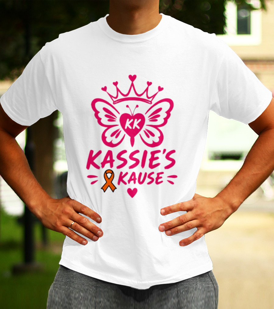 Kassie's Kause KK Butterfly Crown Orange Awareness Ribbon T-Shirt