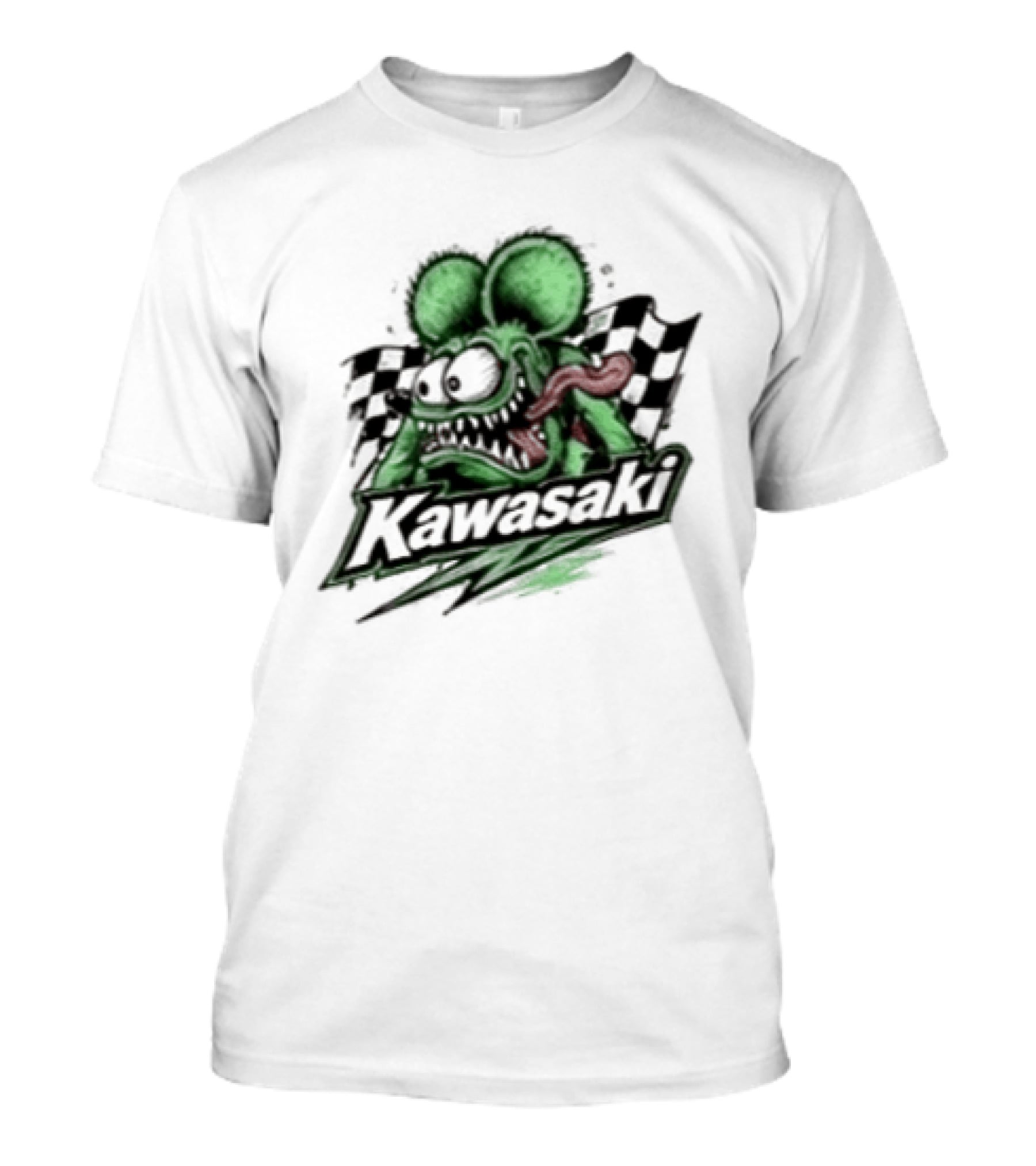 Kawasaki Racing Rat Fink Ninja For Sport Bike Enthusiasts T-Shirt