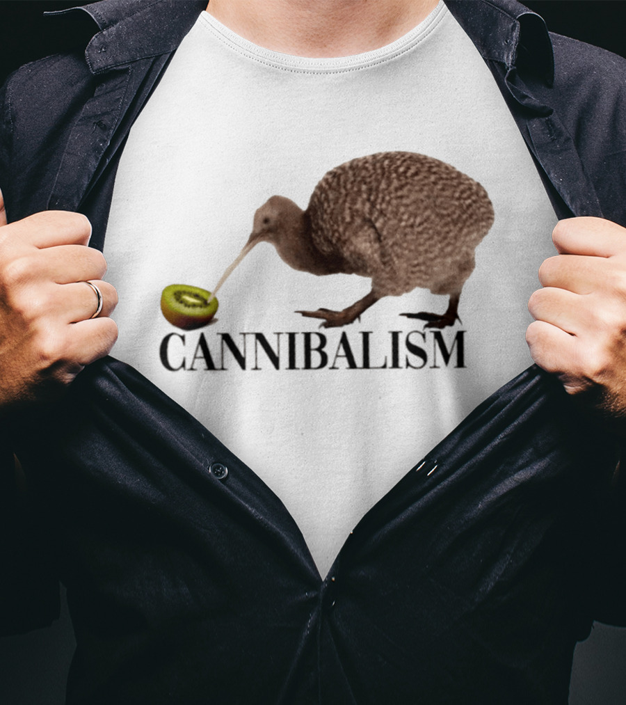 Kiwi Bird Cannibalism With Kiwi Fruit Pun Nature T-Shirt