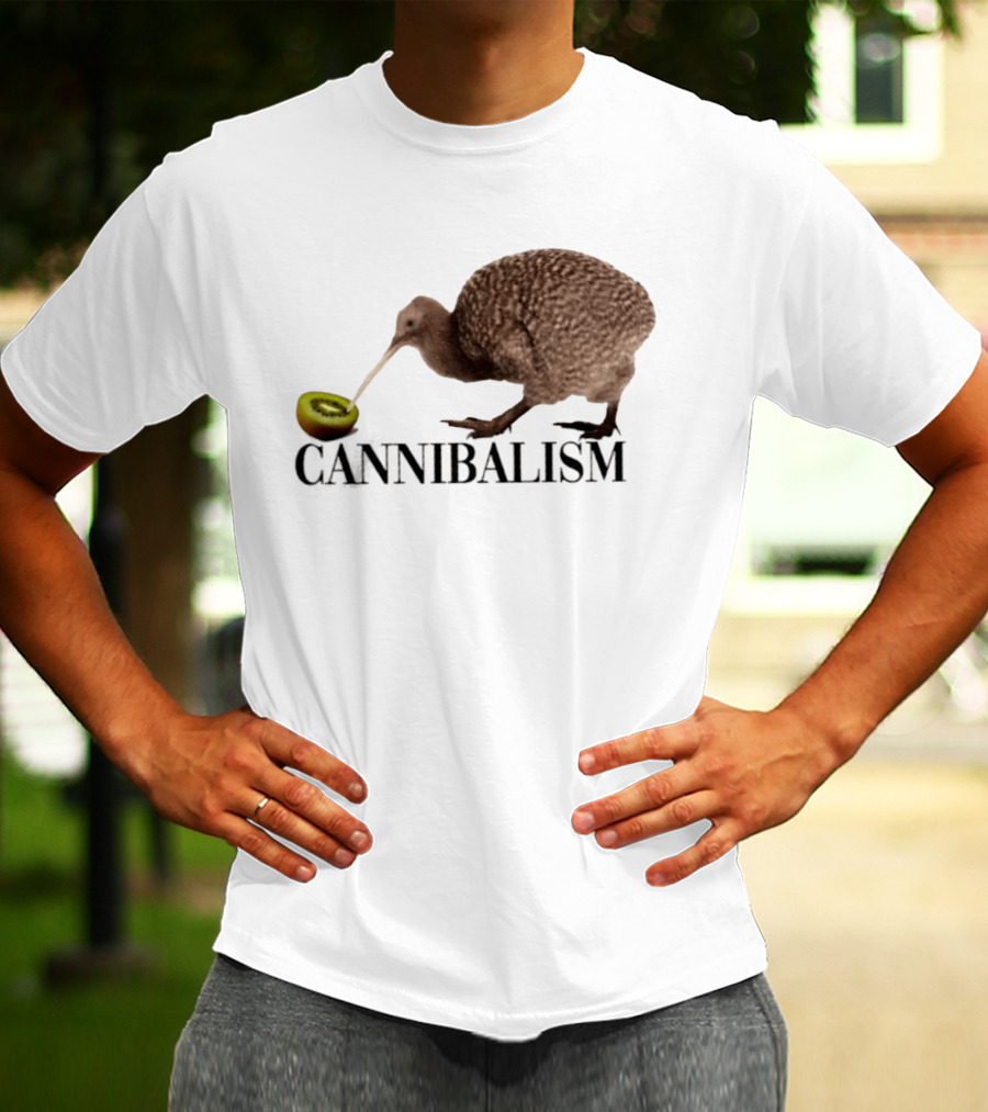 Kiwi Bird Cannibalism With Kiwi Fruit Pun Nature T-Shirt