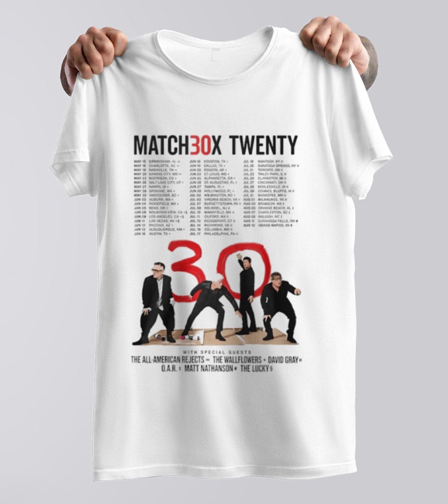 Matchbox 20th Anniversary Tour 2027 Featuring All American Rejects And The Wallflowers T-Shirt