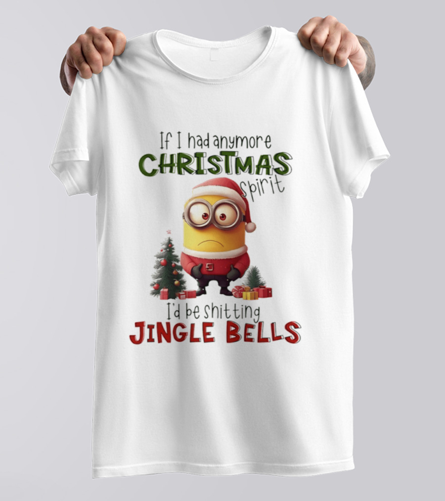 Minions Christmas Spirit Jingle Bells Funny Holiday T-Shirt