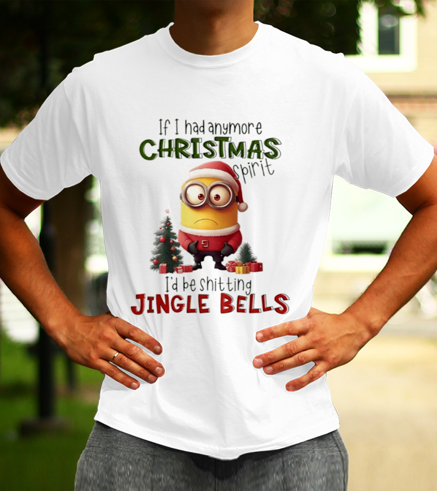 Minions Christmas Spirit Jingle Bells Funny Holiday T-Shirt
