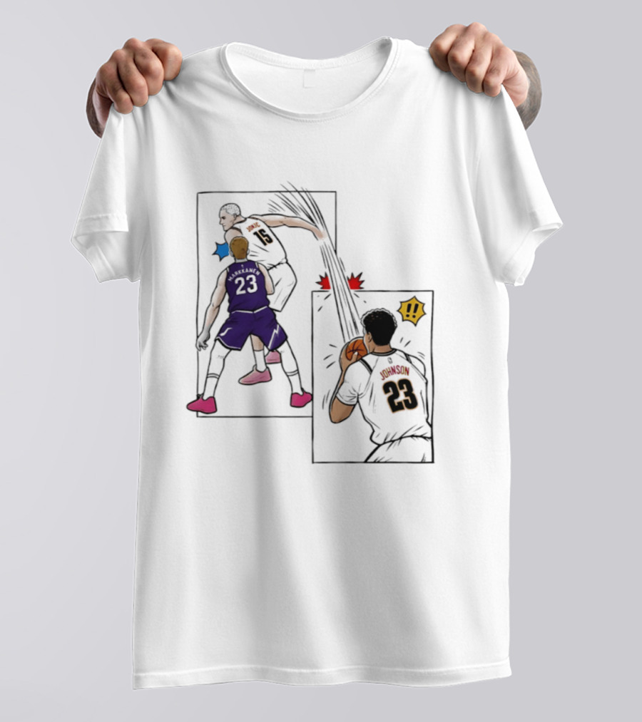 Nikola Jokic Denver Nuggets NBA Comic Swanson 23 Basketball Action T-Shirt
