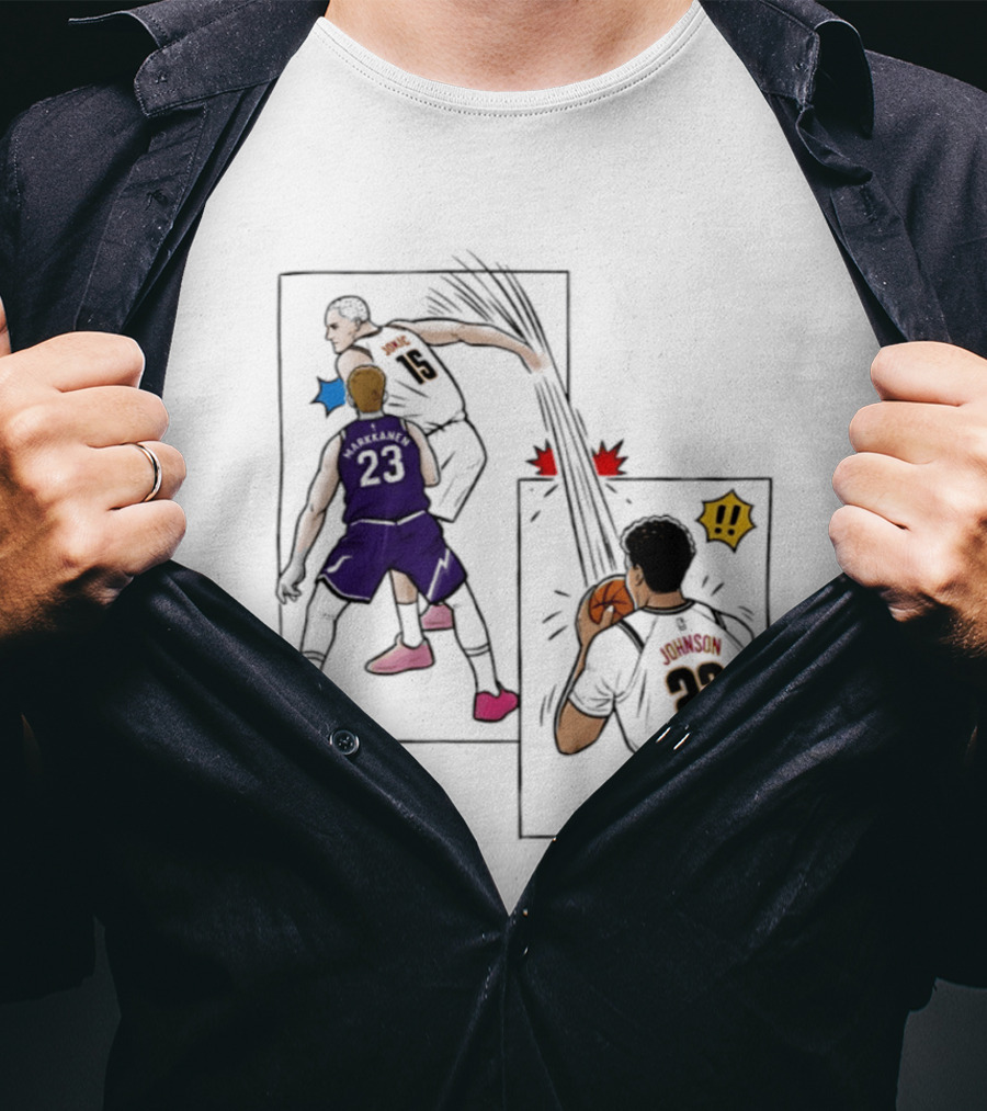 Nikola Jokic Denver Nuggets NBA Comic Swanson 23 Basketball Action T-Shirt