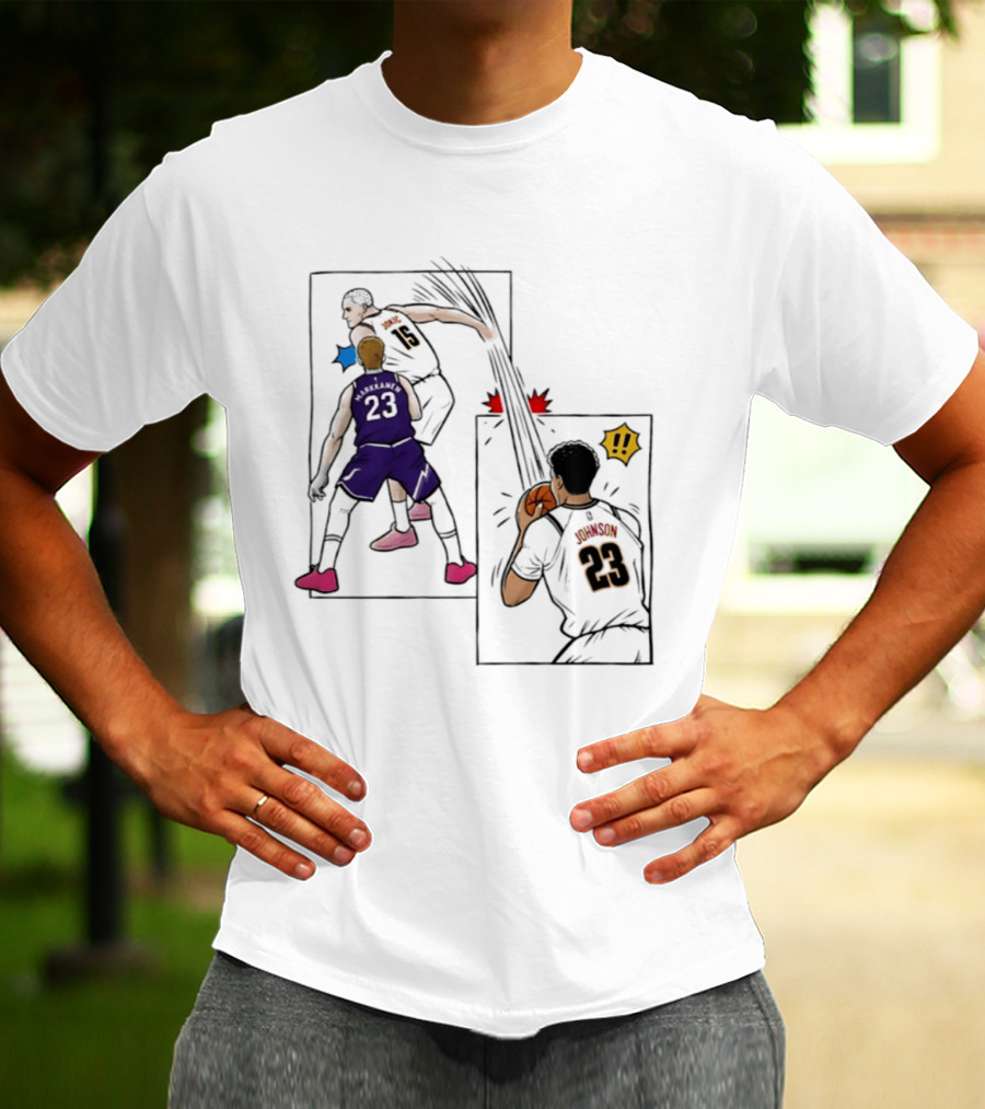 Nikola Jokic Denver Nuggets NBA Comic Swanson 23 Basketball Action T-Shirt