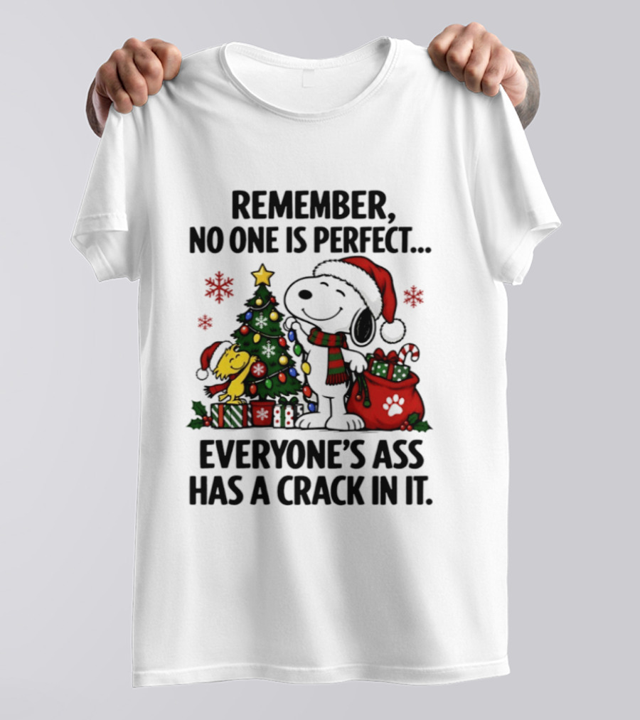 Snoopy Christmas 2026 No One Is Perfect Everyone's Ass Has A Crack In It T-Shirt