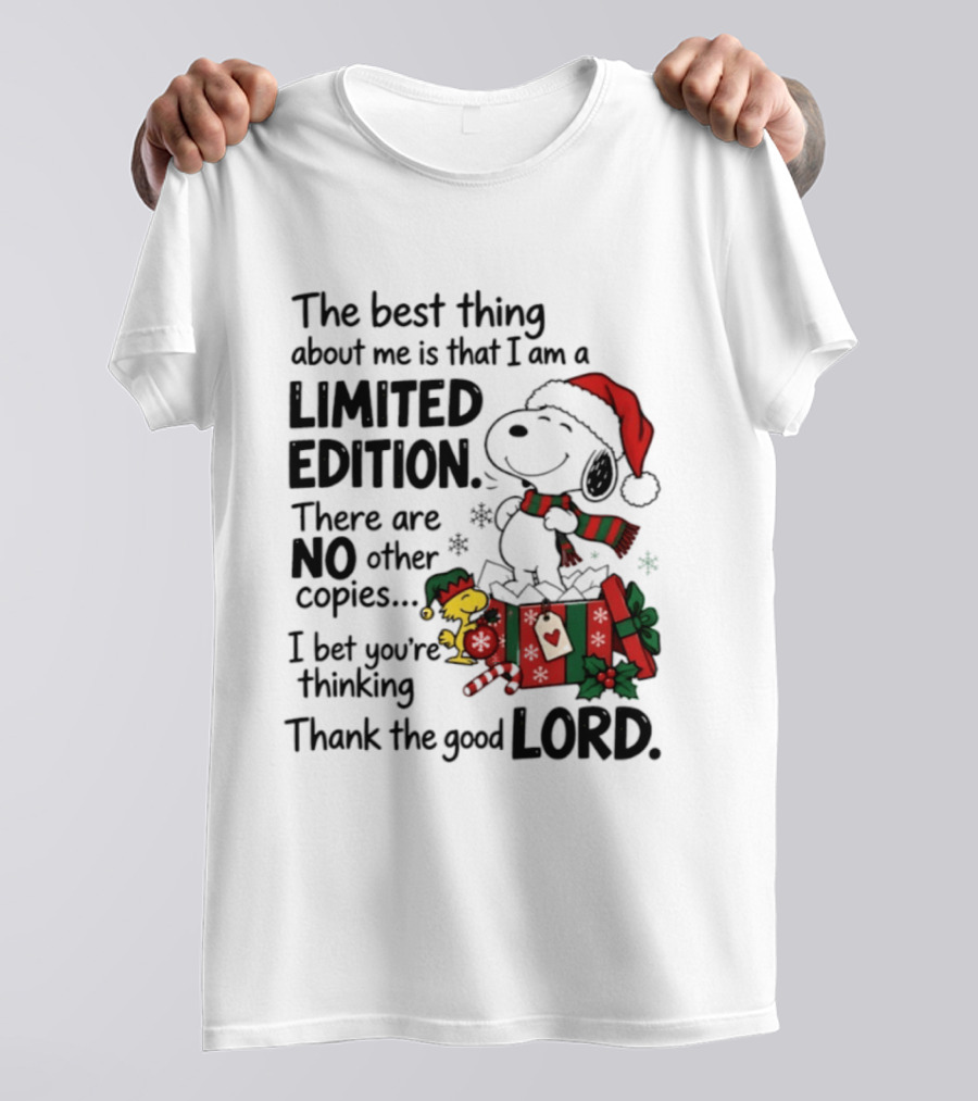 Snoopy Christmas Limited Edition Thank The Good Lord T-Shirt
