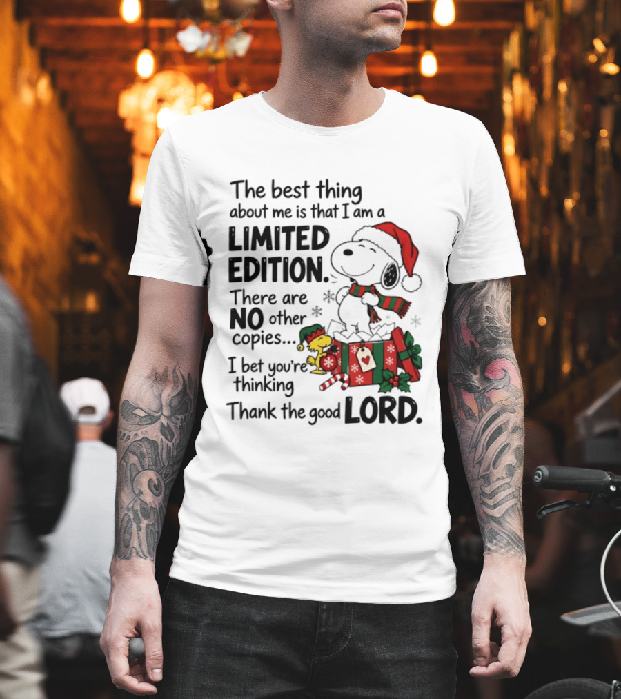 Snoopy Christmas Limited Edition Thank The Good Lord T-Shirt