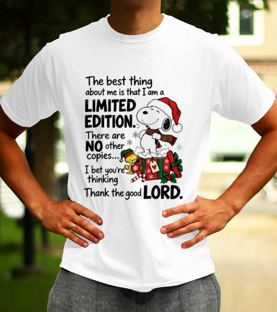 Snoopy Christmas Limited Edition Thank The Good Lord T-Shirt