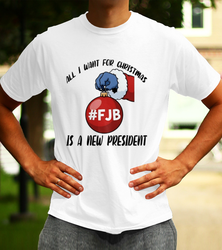 All I Want For Christmas Is A New President #FJB Stitch Santa T-Shirt