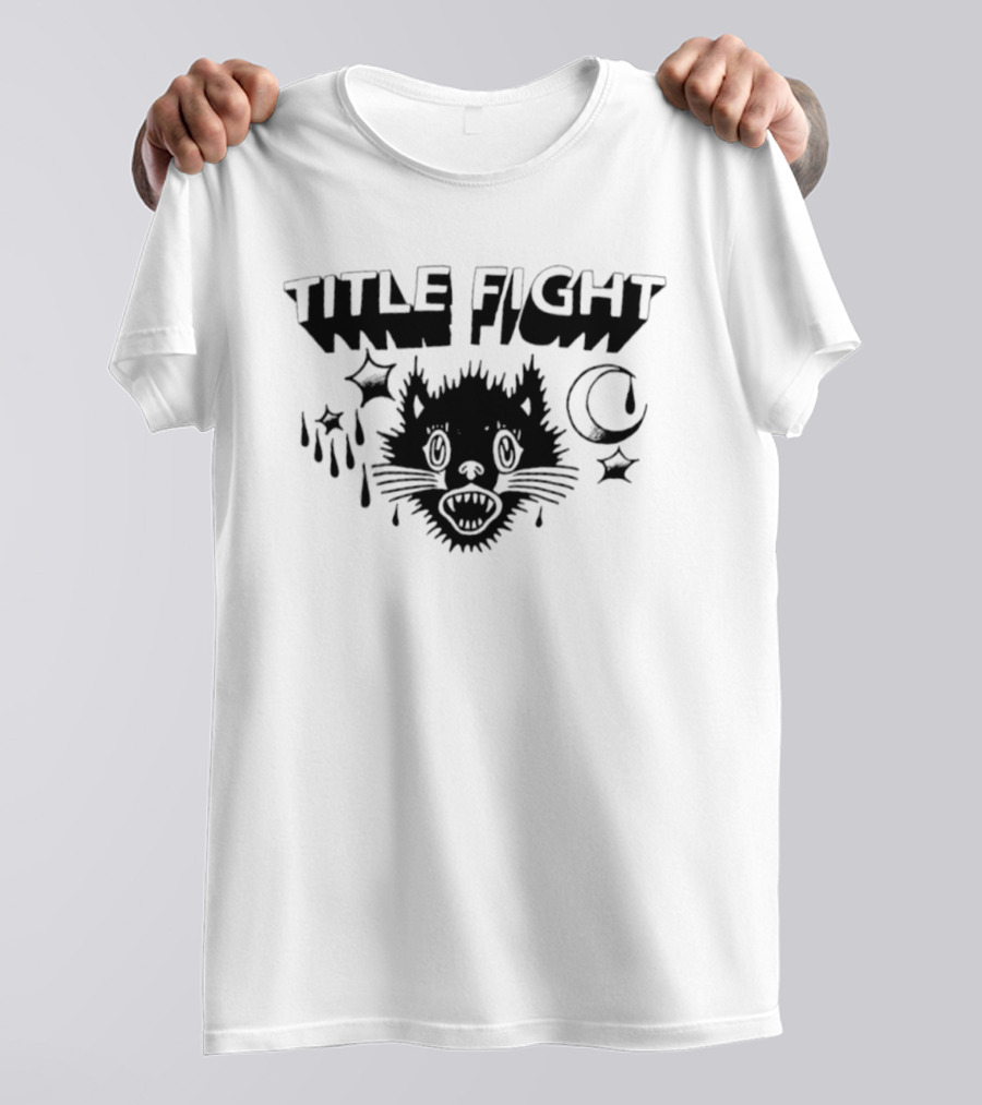Title Fight Black Cat Stars Moon T-Shirt
