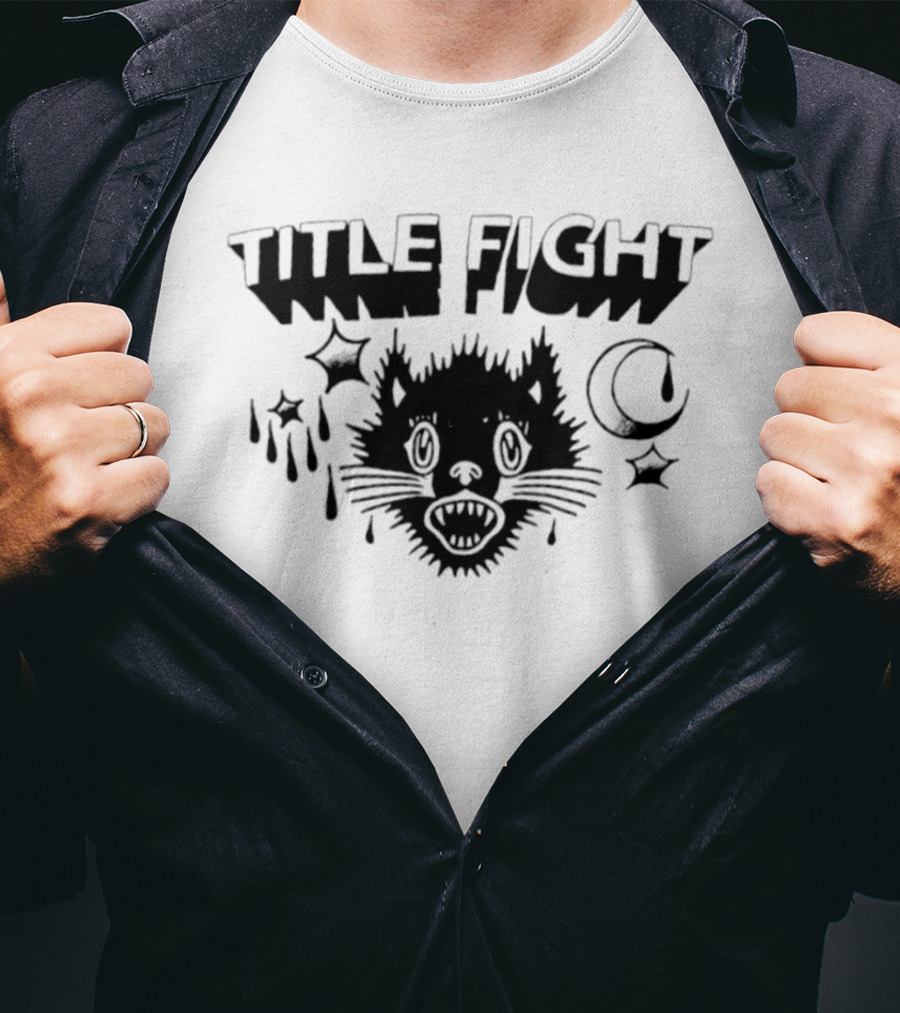 Title Fight Black Cat Stars Moon T-Shirt