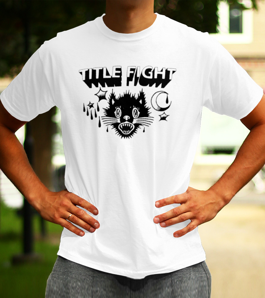 Title Fight Black Cat Stars Moon T-Shirt