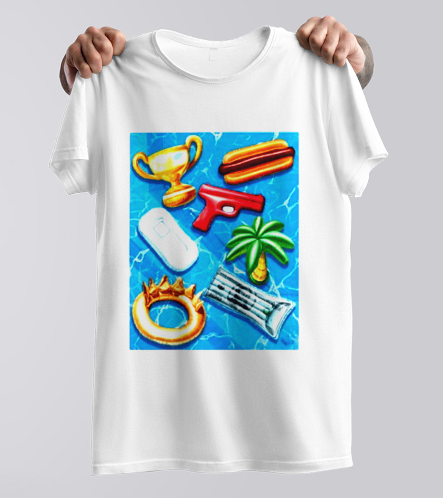 The Wynwood Walls Shop Store Leon Keer Trophy Hotdog Palm Gun Newspaper Seven Sins T-Shirt