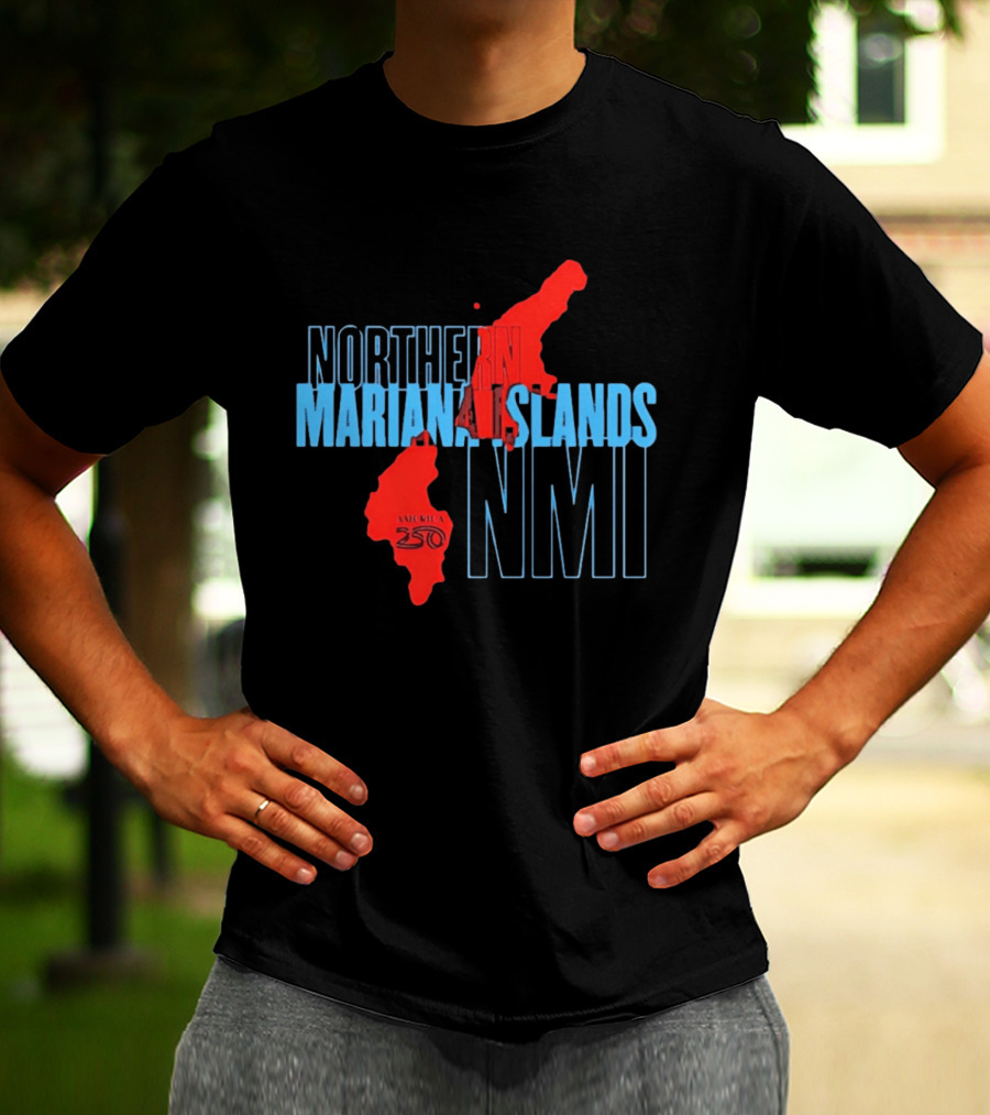 Northern Mariana Islands NMI America 250 Map T-Shirt