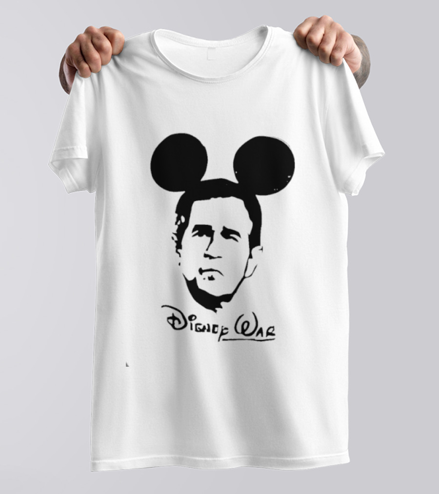 Disney War U.S. President George W. Bush Mickey Mouse Ears T-Shirt