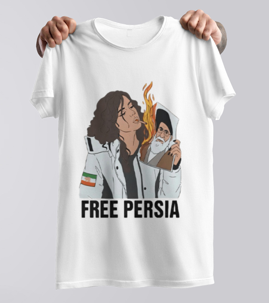 Free Persia Woman Life Freedom Burning Photograph T-Shirt