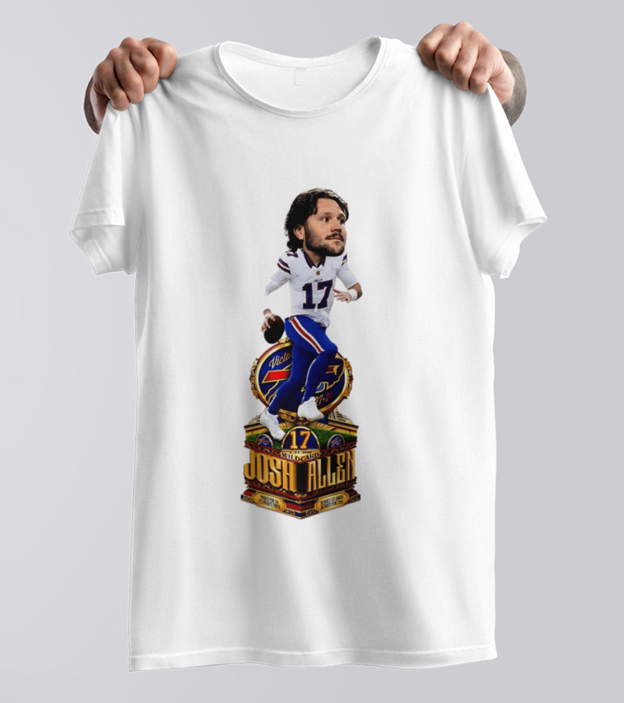 Josh Allen Buffalo Bills Victory 17 Wild Card Gamebreaker Caricature T-Shirt