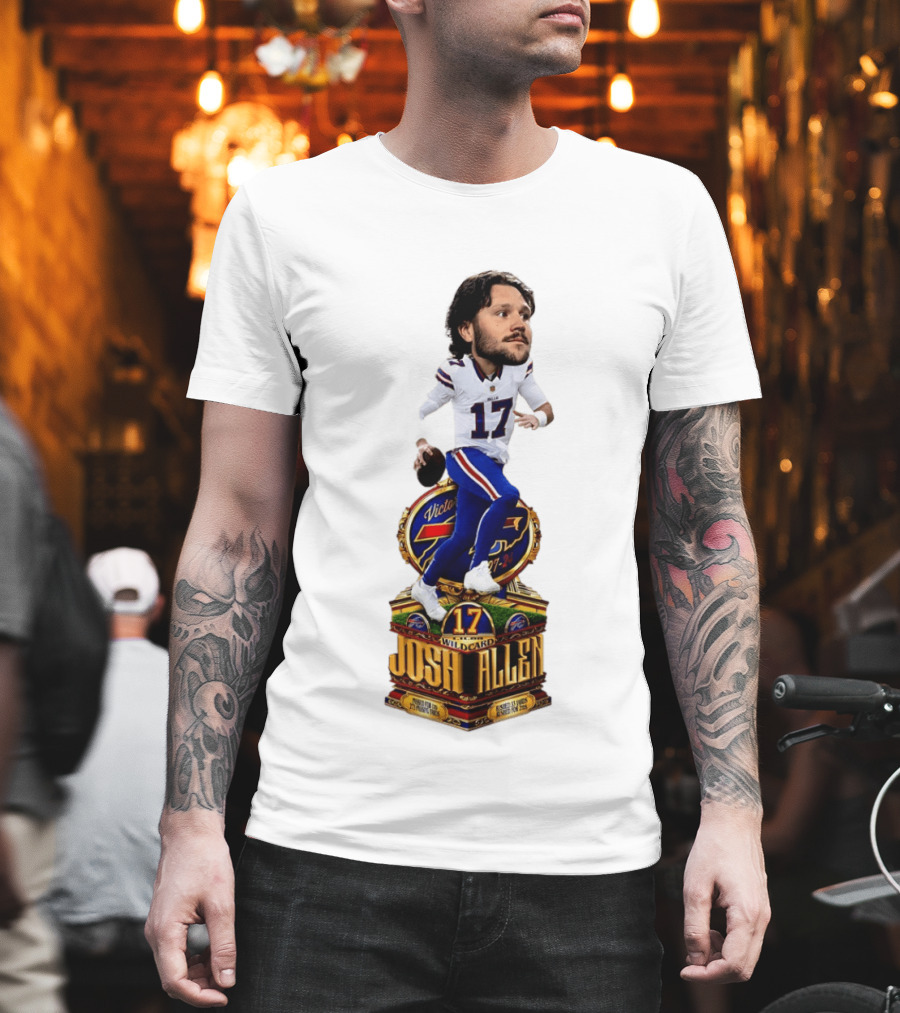 Josh Allen Buffalo Bills Victory 17 Wild Card Gamebreaker Caricature T-Shirt
