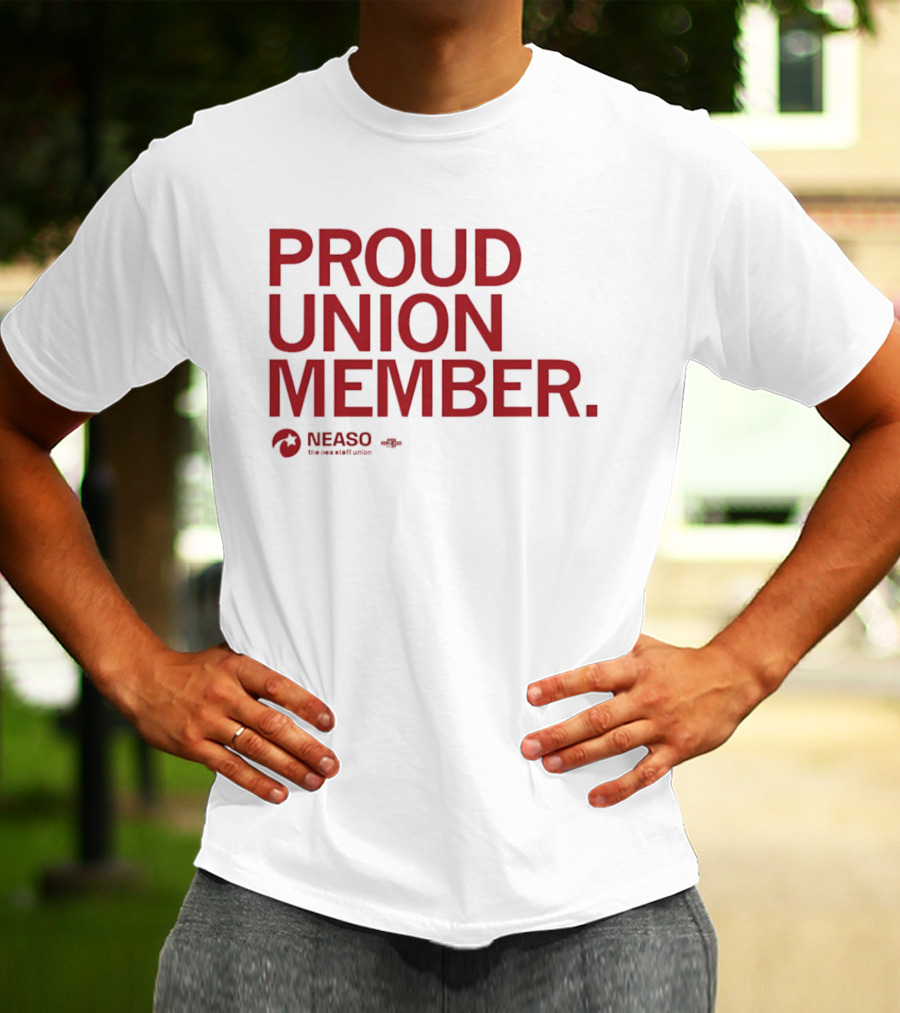 NEASO Proud Union Member Red Text With Union T-Shirt