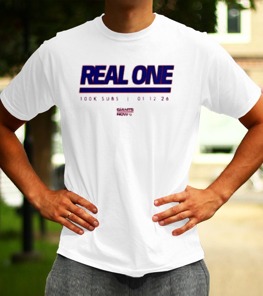 New York Giants Real One 100K Subs 01 12 24 T-Shirt