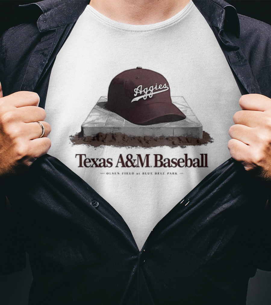 Texas A&M Baseball Aggies Olsen Field Blue Bell Park Cap T-Shirt