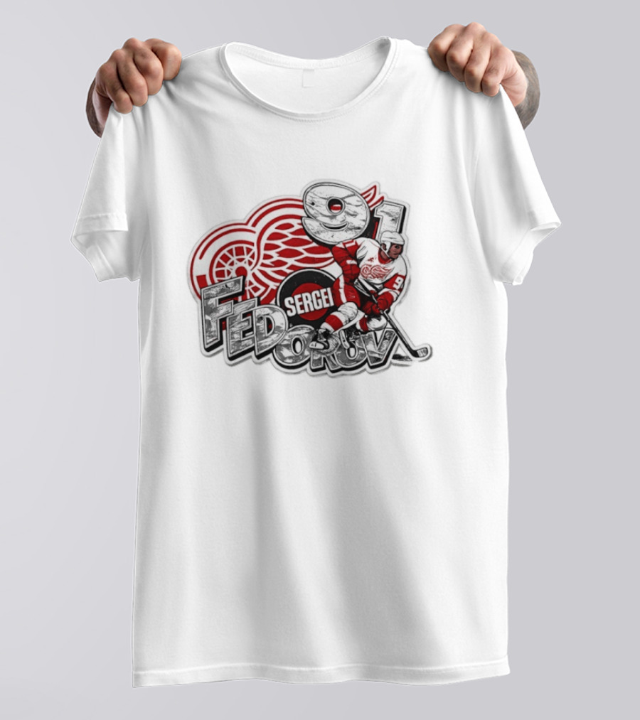 Sergei Fedorov Detroit Red Wings 91 Hockey Legend T-Shirt